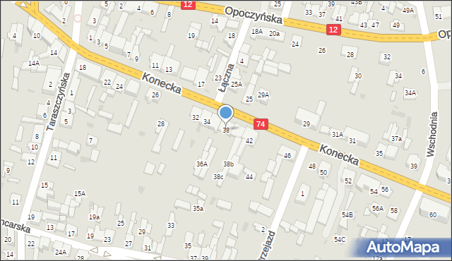 Sulejów, Konecka, 38, mapa Sulejów