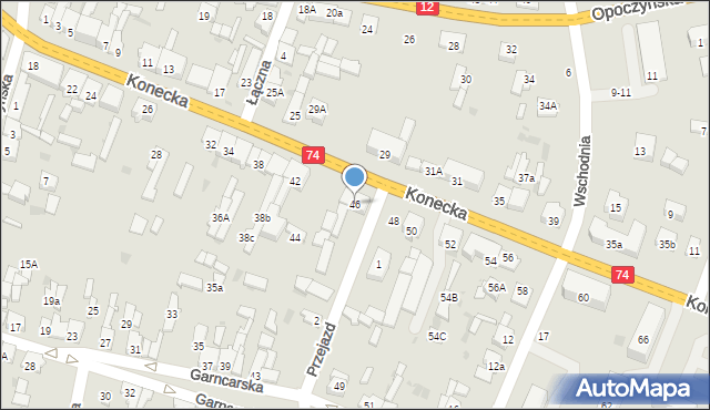 Sulejów, Konecka, 46, mapa Sulejów