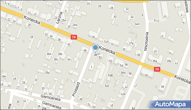 Sulejów, Konecka, 48, mapa Sulejów