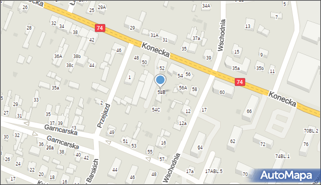 Sulejów, Konecka, 54B, mapa Sulejów