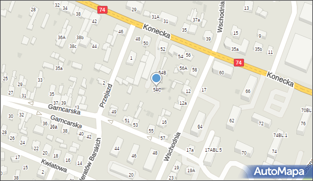 Sulejów, Konecka, 54C, mapa Sulejów