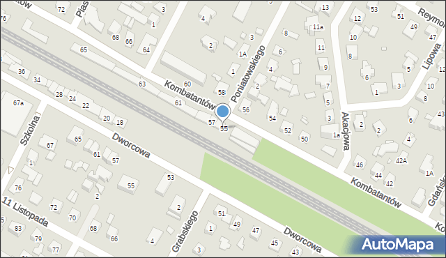 Sulejówek, Kombatantów, 55, mapa Sulejówek