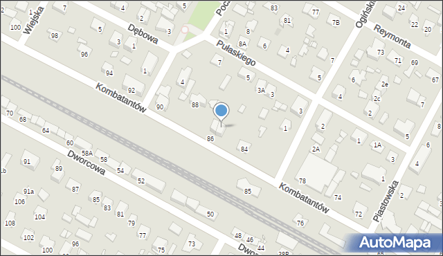 Sulejówek, Kombatantów, 86a, mapa Sulejówek