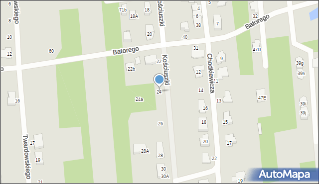 Sulejówek, Kościuszki Tadeusza, gen., 24, mapa Sulejówek