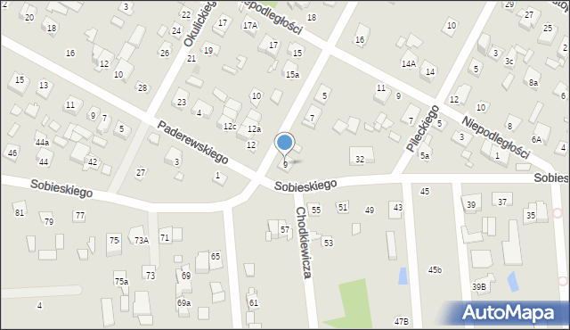 Sulejówek, Kościuszki Tadeusza, gen., 9, mapa Sulejówek