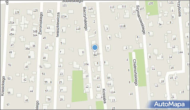 Sulejówek, Kossaka, 8A, mapa Sulejówek
