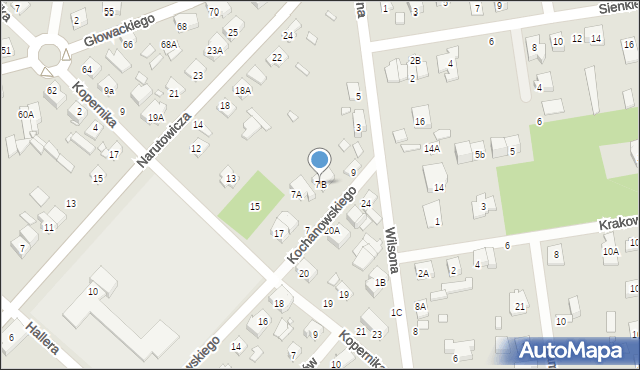 Sulejówek, Kochanowskiego Jana, 7B, mapa Sulejówek