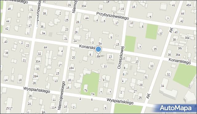 Sulejówek, Konarskiego, 6A, mapa Sulejówek