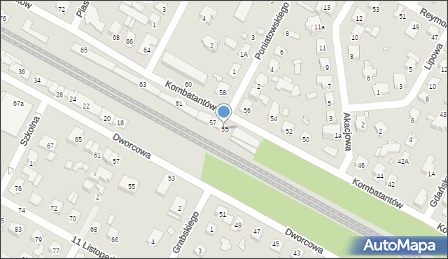 Sulejówek, Kombatantów, 55, mapa Sulejówek