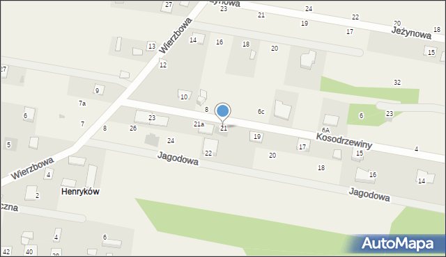 Sułkowice, Kosodrzewiny, 21, mapa Sułkowice