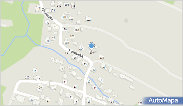 Sułkowice, Kowalska, 206, mapa Sułkowice