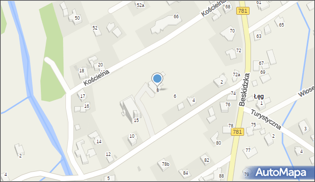 Sułkowice, Kościelna, 8, mapa Sułkowice