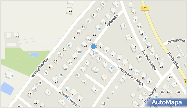 Susz, Konstytucji 3 Maja, 2, mapa Susz