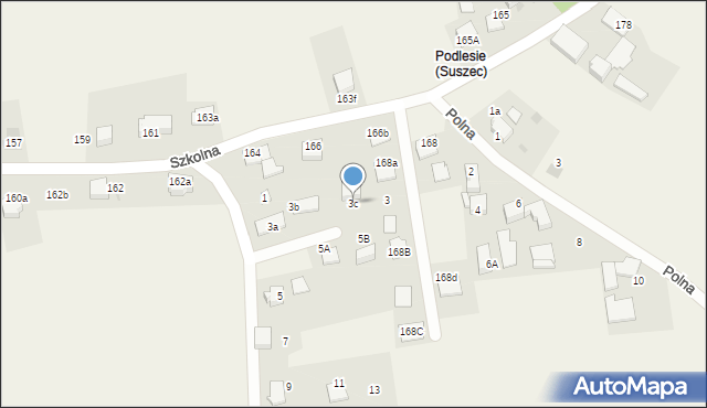 Suszec, Kopcowa, 3c, mapa Suszec