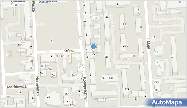 Suwałki, Konopnickiej Marii, 4a, mapa Suwałk