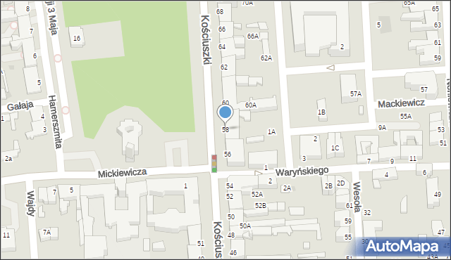 Suwałki, Kościuszki Tadeusza, gen., 58, mapa Suwałk