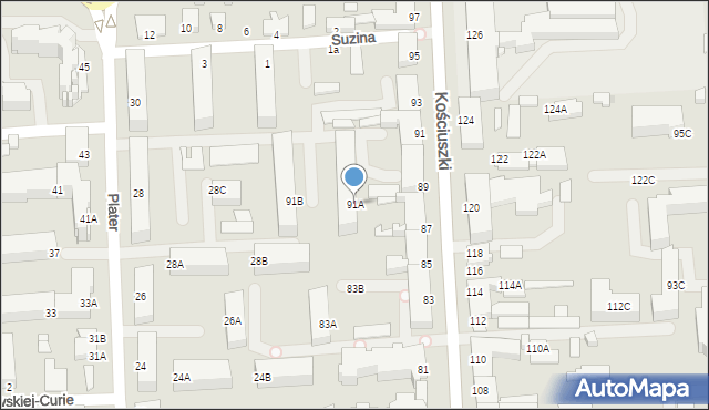 Suwałki, Kościuszki Tadeusza, gen., 91A, mapa Suwałk