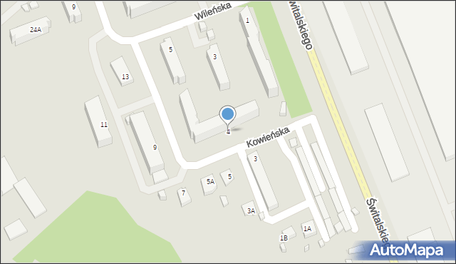 Suwałki, Kowieńska, 4, mapa Suwałk