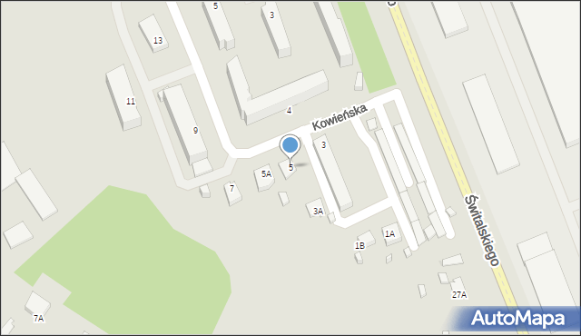 Suwałki, Kowieńska, 5, mapa Suwałk