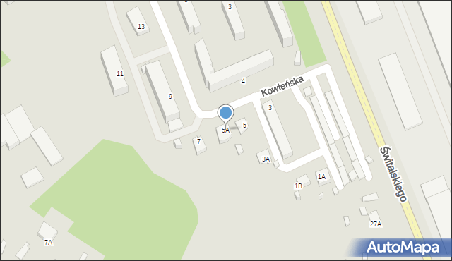 Suwałki, Kowieńska, 5A, mapa Suwałk