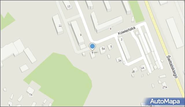 Suwałki, Kowieńska, 7, mapa Suwałk