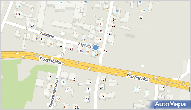 Swarzędz, Kórnicka, 17a, mapa Swarzędz