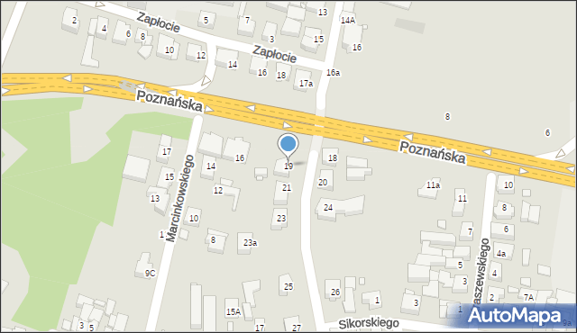 Swarzędz, Kórnicka, 19, mapa Swarzędz