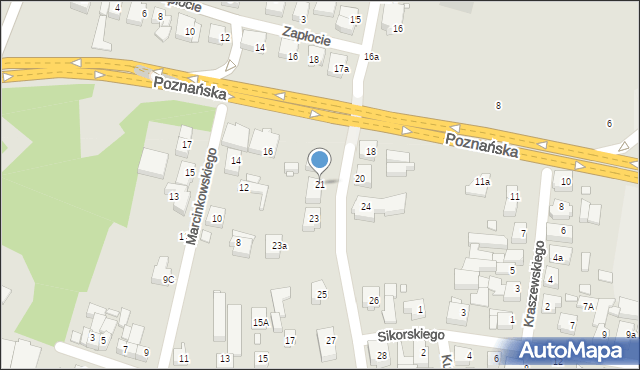 Swarzędz, Kórnicka, 21, mapa Swarzędz