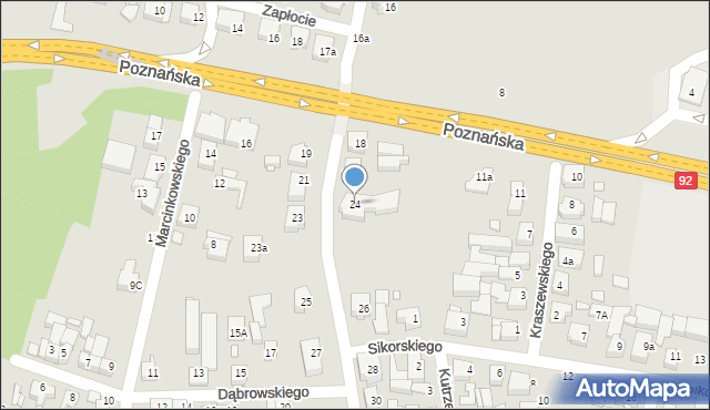 Swarzędz, Kórnicka, 24, mapa Swarzędz