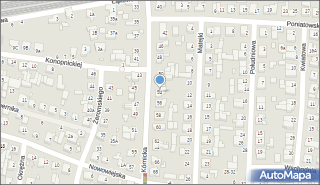 Swarzędz, Kórnicka, 54, mapa Swarzędz