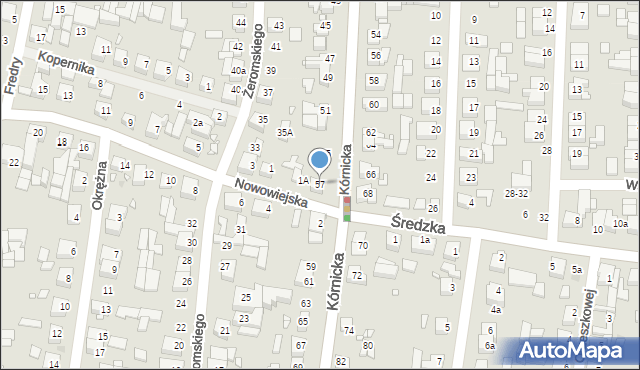 Swarzędz, Kórnicka, 57, mapa Swarzędz