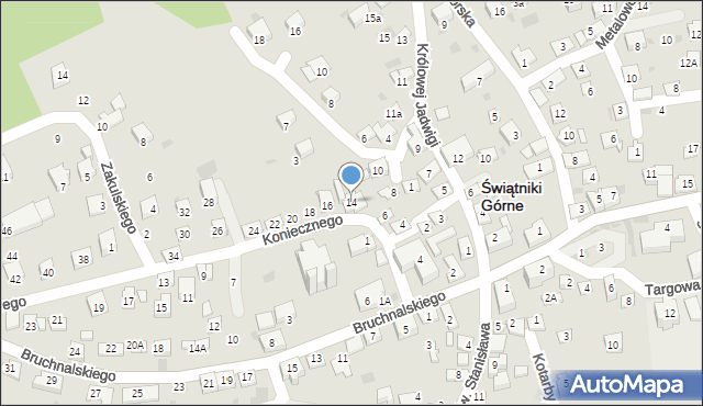 Świątniki Górne, Koniecznego Stanisława, ks., 14, mapa Świątniki Górne