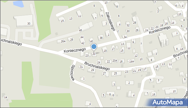 Świątniki Górne, Koniecznego Stanisława, ks., 21, mapa Świątniki Górne