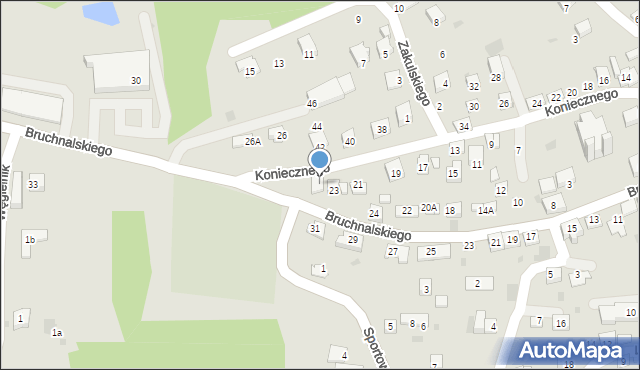 Świątniki Górne, Koniecznego Stanisława, ks., 25, mapa Świątniki Górne