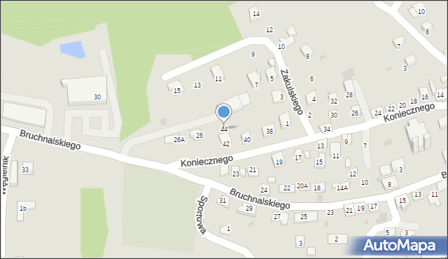 Świątniki Górne, Koniecznego Stanisława, ks., 44, mapa Świątniki Górne