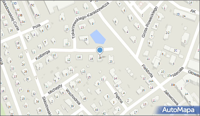 Świdnica, Kolberga Oskara, 18, mapa Świdnicy