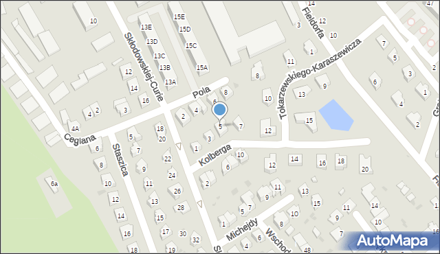 Świdnica, Kolberga Oskara, 5, mapa Świdnicy