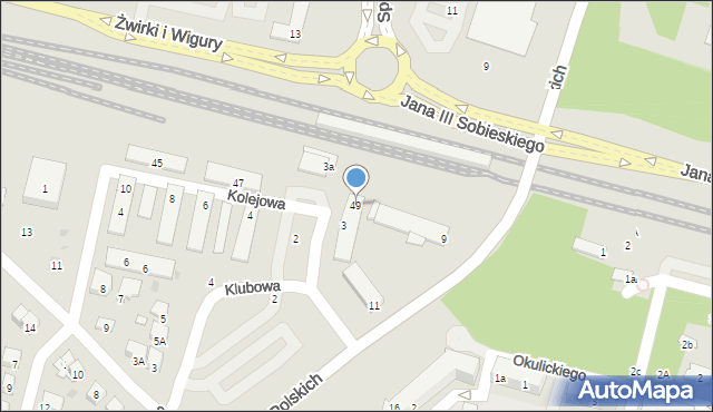 Świdnik, Kolejowa, 49, mapa Świdnika