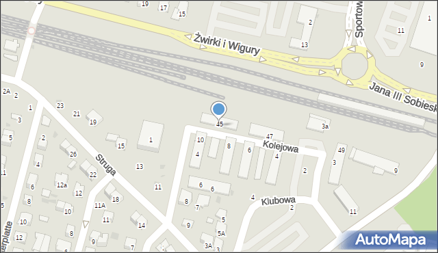 Świdnik, Kolejowa, 7, mapa Świdnika