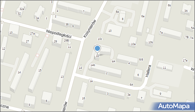 Świdnik, Kosynierów, 12, mapa Świdnika