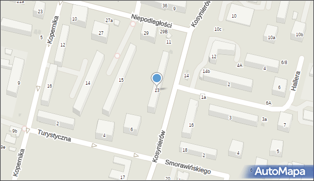Świdnik, Kosynierów, 13, mapa Świdnika