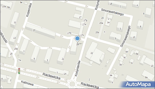 Świdnik, Kosynierów, 19, mapa Świdnika