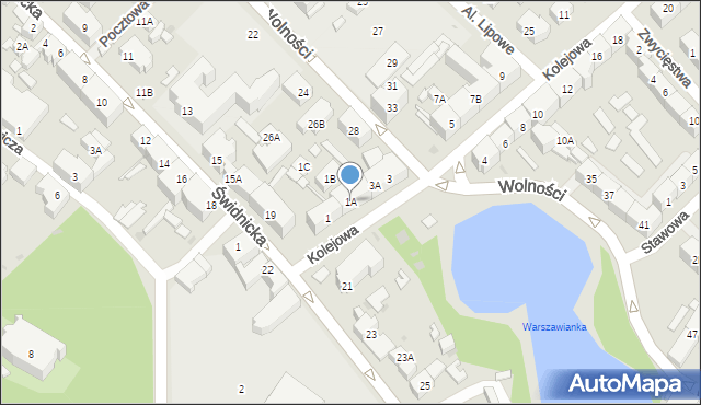 Świebodzice, Kolejowa, 1A, mapa Świebodzice