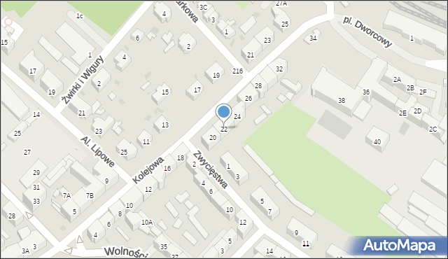 Świebodzice, Kolejowa, 22, mapa Świebodzice