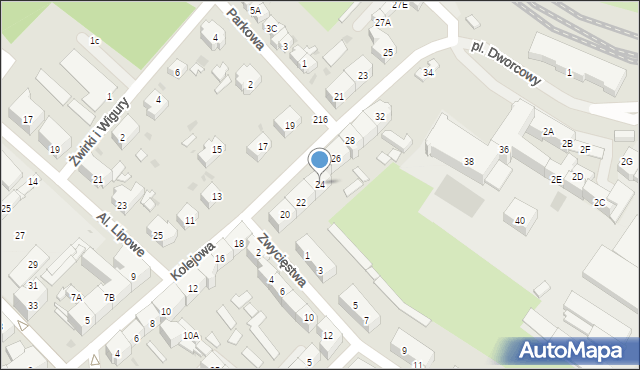 Świebodzice, Kolejowa, 24, mapa Świebodzice