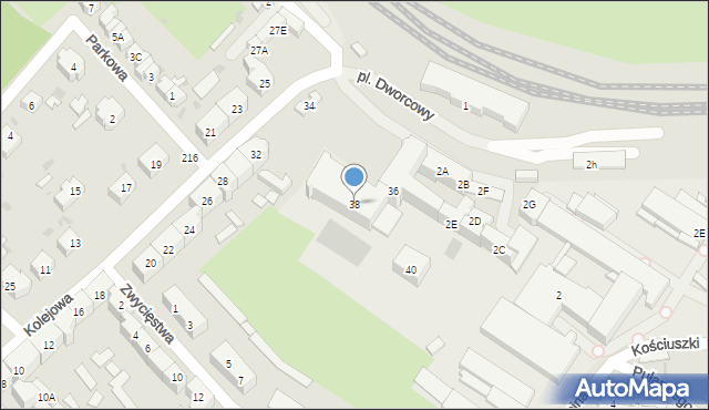 Świebodzice, Kolejowa, 38, mapa Świebodzice