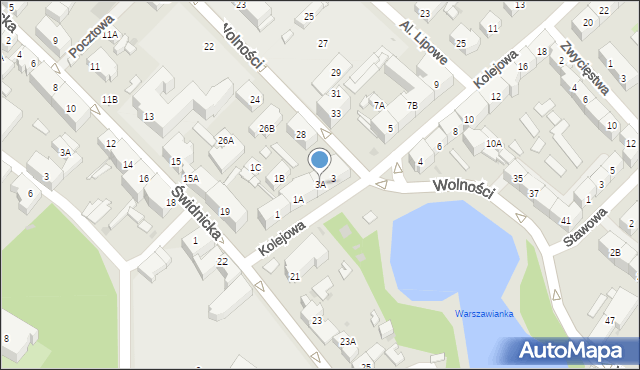 Świebodzice, Kolejowa, 3A, mapa Świebodzice