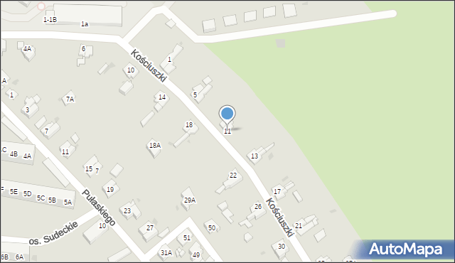 Świebodzice, Kościuszki Tadeusza, gen., 11, mapa Świebodzice