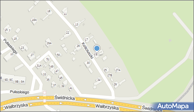 Świebodzice, Kościuszki Tadeusza, gen., 23, mapa Świebodzice