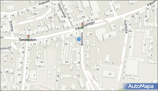 Świebodzin, Kolejowa, 4a, mapa Świebodzin